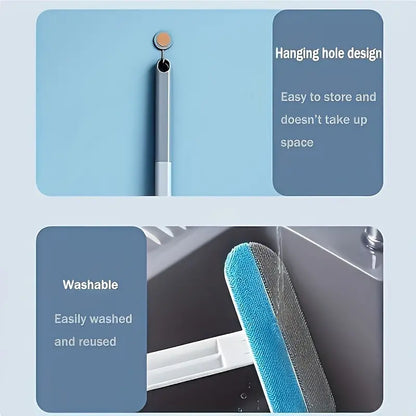 Reusable Pet Hair Remover Brush, Long Handle Washable Deshedding Tool for Dog & Cat Hair, Furniture & Car Seats