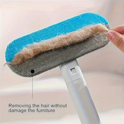 Reusable Pet Hair Remover Brush, Long Handle Washable Deshedding Tool for Dog & Cat Hair, Furniture & Car Seats