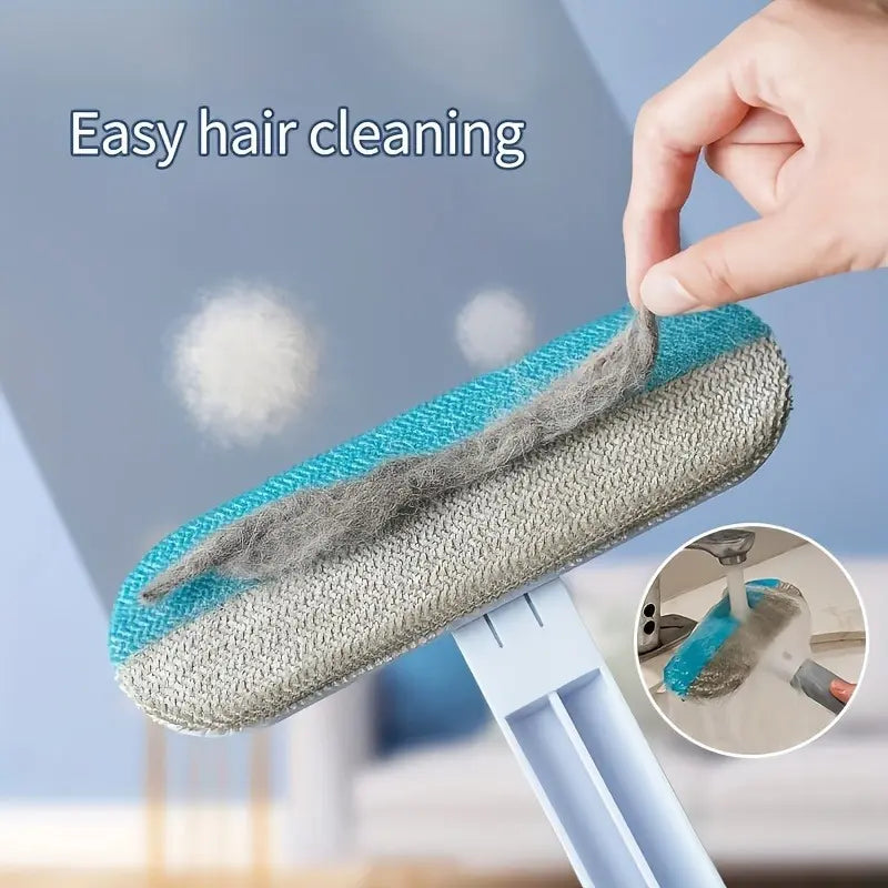 Reusable Pet Hair Remover Brush, Long Handle Washable Deshedding Tool for Dog & Cat Hair, Furniture & Car Seats