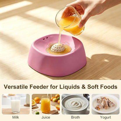 Slow Feeder Dog Bowl with Built-in Rolling Ball, No-Spill Lick Bowl for Liquid Treats, Yogurt & Bone Broth