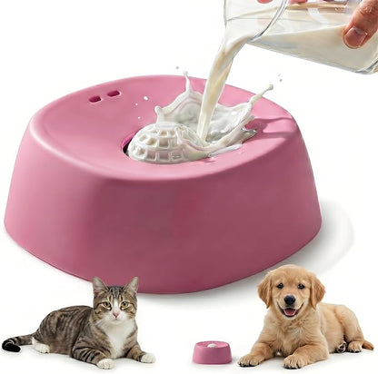 Slow Feeder Dog Bowl with Built-in Rolling Ball, No-Spill Lick Bowl for Liquid Treats, Yogurt & Bone Broth