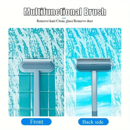 Reusable Pet Hair Remover Brush, Long Handle Washable Deshedding Tool for Dog & Cat Hair, Furniture & Car Seats