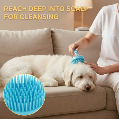 2026 New 2-in-1 Pet Bath & Grooming Brush with Soap Dispenser, Deshedding & Massage Brush for Dogs & Cats