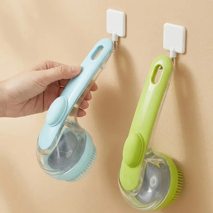 2026 New 2-in-1 Pet Bath & Grooming Brush with Soap Dispenser, Deshedding & Massage Brush for Dogs & Cats