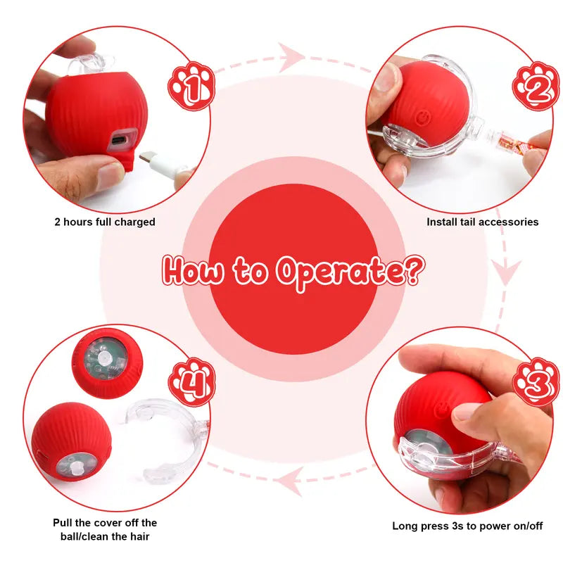 Interactive Motion-Activated Ball Toy for Cats & Small Dogs