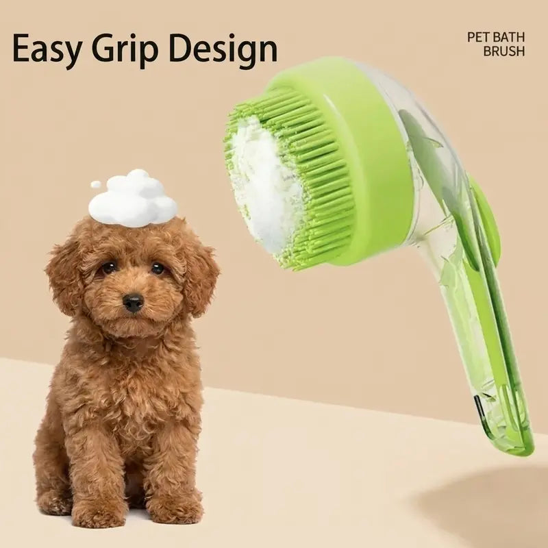 2026 New 2-in-1 Pet Bath & Grooming Brush with Soap Dispenser, Deshedding & Massage Brush for Dogs & Cats