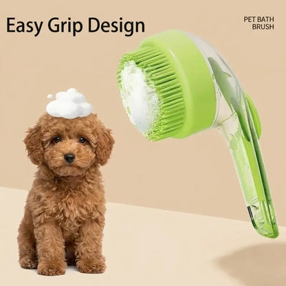 2026 New 2-in-1 Pet Bath & Grooming Brush with Soap Dispenser, Deshedding & Massage Brush for Dogs & Cats